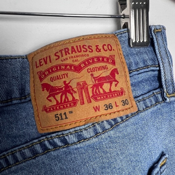 Levi's 511™ Men's Slim Fit Flex Jeans Light Wash 5-Pocket Classic Preppy 36/30 - Picture 8 of 11